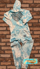Load image into Gallery viewer, Dyed Leopard Heart Sweat Suit