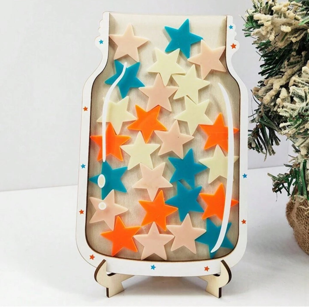 Teal & Orange Star Reward Jar