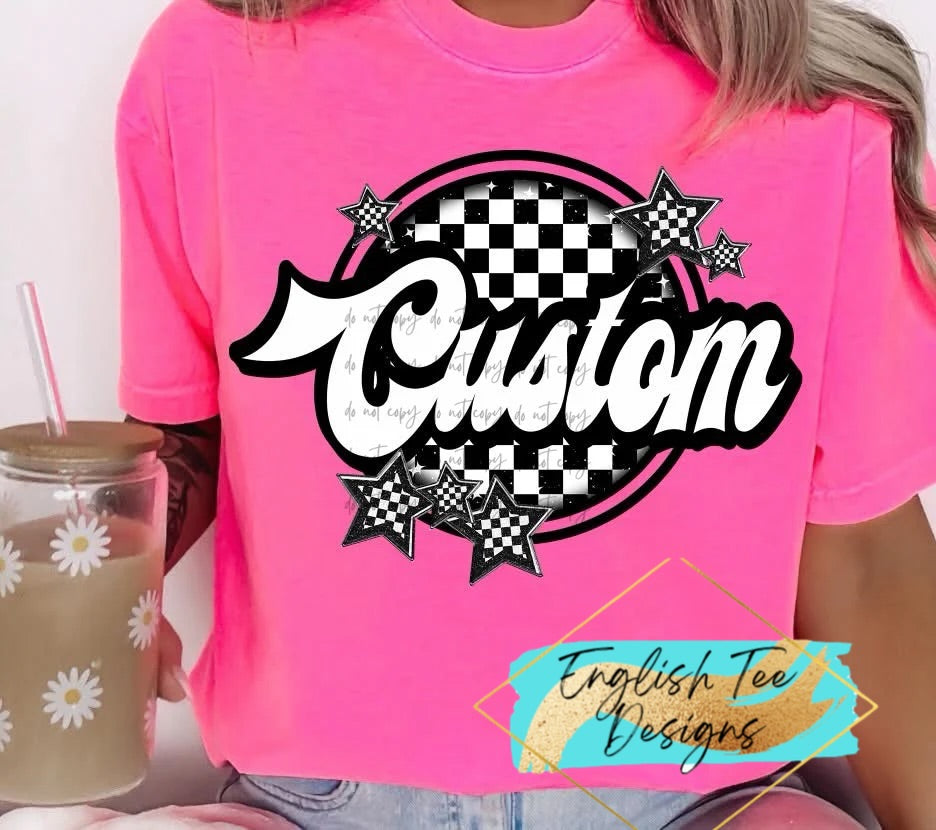 Checkered Custom Name/Mascot