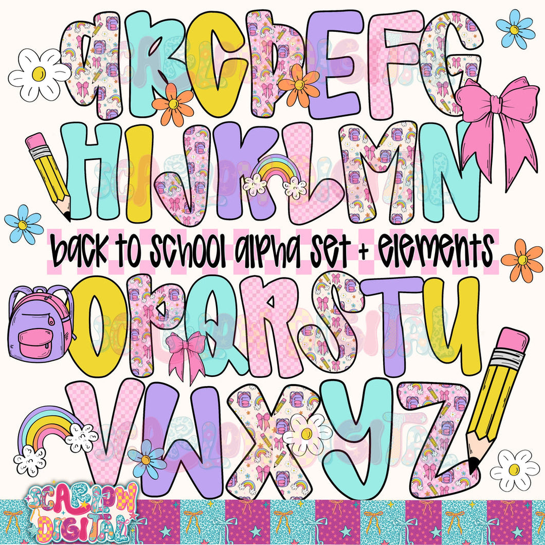 Custom Name/Mascot- Back to School Alpha