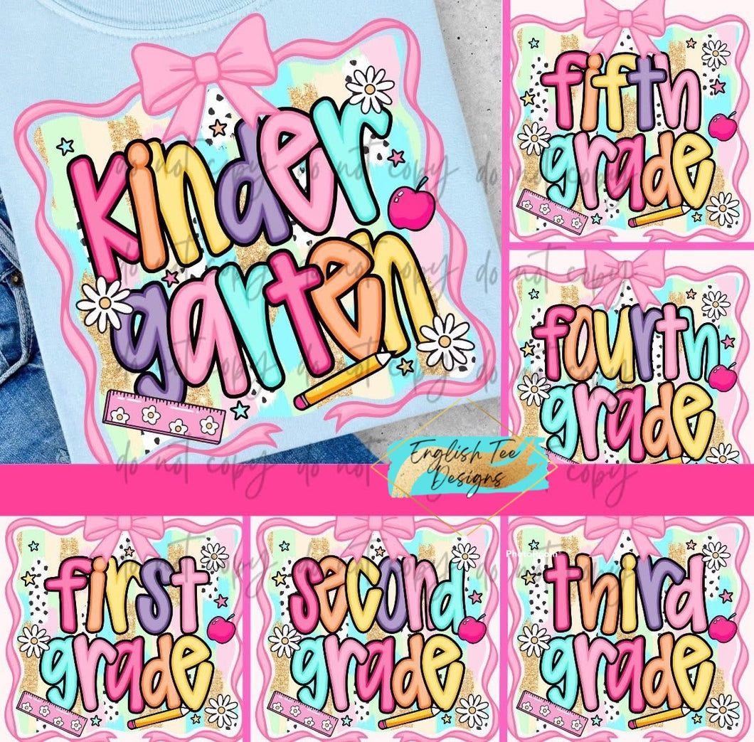 Pink Bow Frame Grade Level