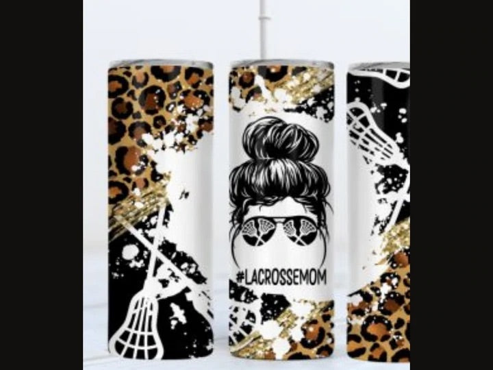 Leopard Lacrosse Mom Bun Tumbler