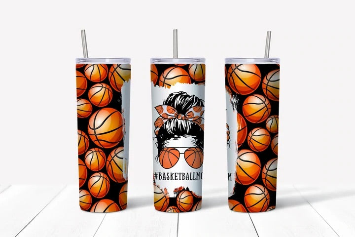 Basketball Mom Bun Tumbler