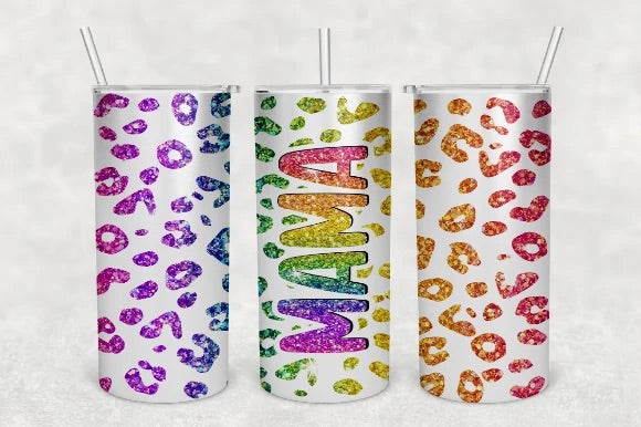 Rainbow Leopard Mama Tumbler